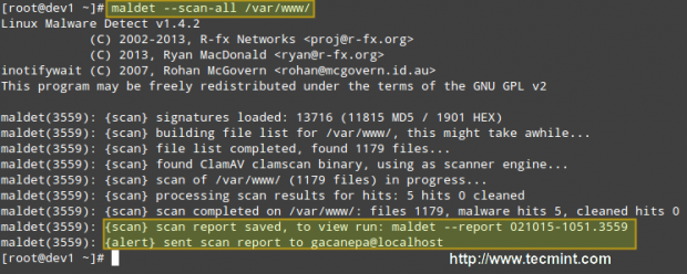 Scan Linux Malware Detect in Linux