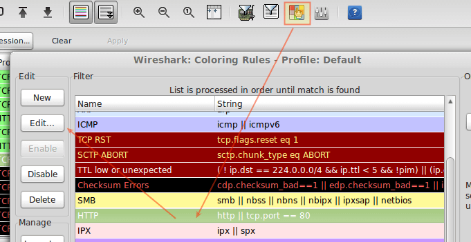 Wireshark Customize Wireshark Output in Colors
