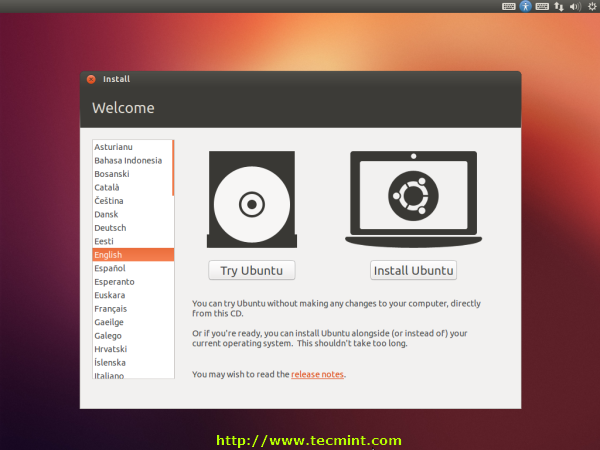 Ubuntu 12.10 Welcome Screen Ubuntu 12.10 Welcome Screen