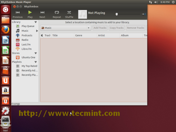 Rhythmbox music player Screenshot