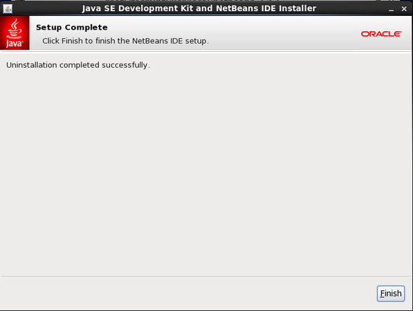 NetBean IDE Uninstall Completes