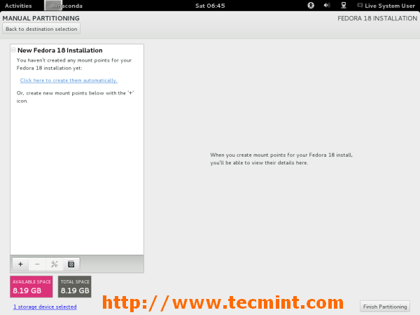 Fedora 18 Create Mount Point