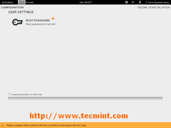 Fedora 18 Root Password
