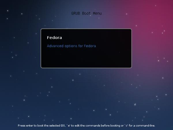 Fedora 18 Boot Loader