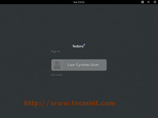 Fedora 18 Live Screen