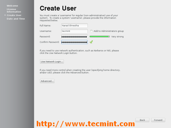 Fedora 18 Create User