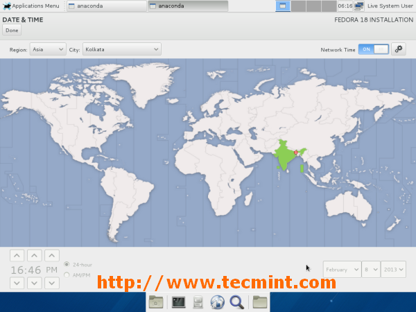 XFCE Timezone Selection