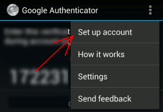 Google Authenticator Setup Account