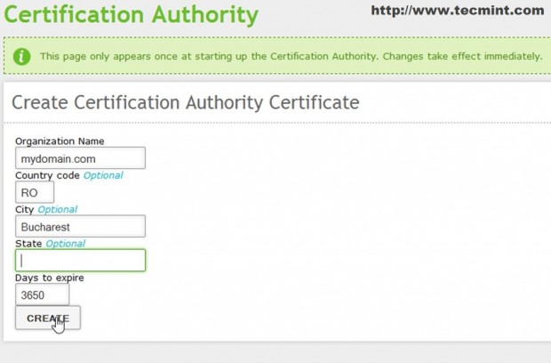Create New Certificate Authority 