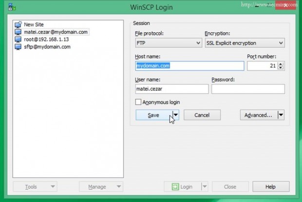 Access FTP Share via WinSCP