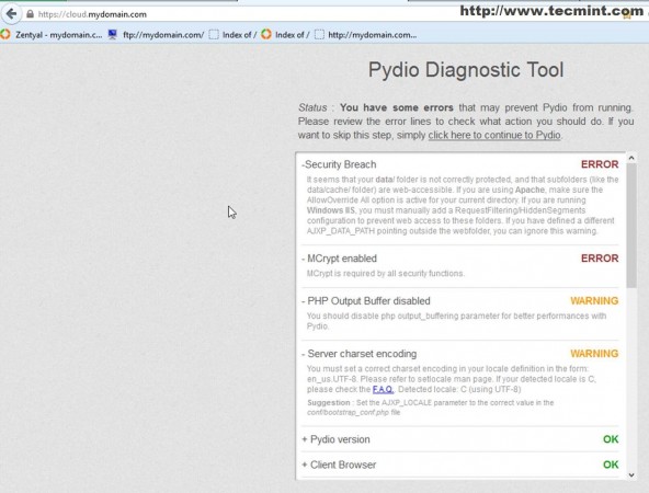 Access Pydio Tool