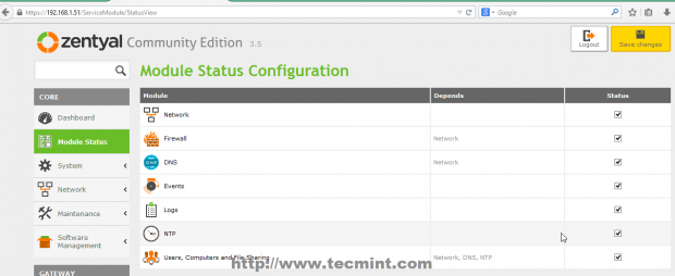 Module Status Configuration