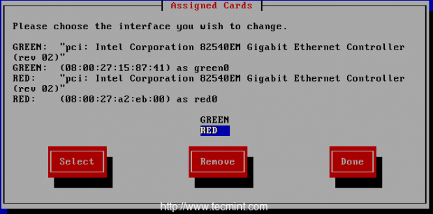 Assign Red Network Interface
