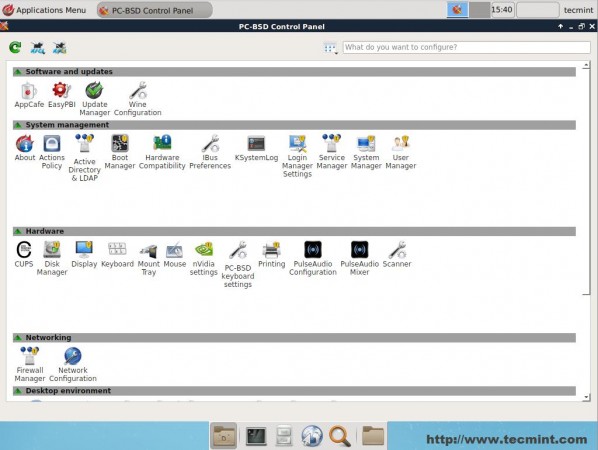 PC BSD Control Panel