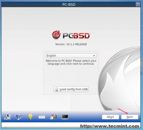 Start PC BSD Installation