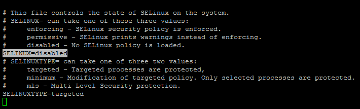 Disable SELinux