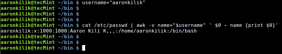 Write a awk script