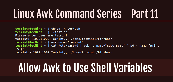 awk 系列Part11：如何让 awk 使用 Shell 变量