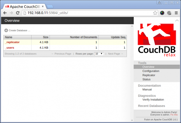 Apache CouchDB Dashboard