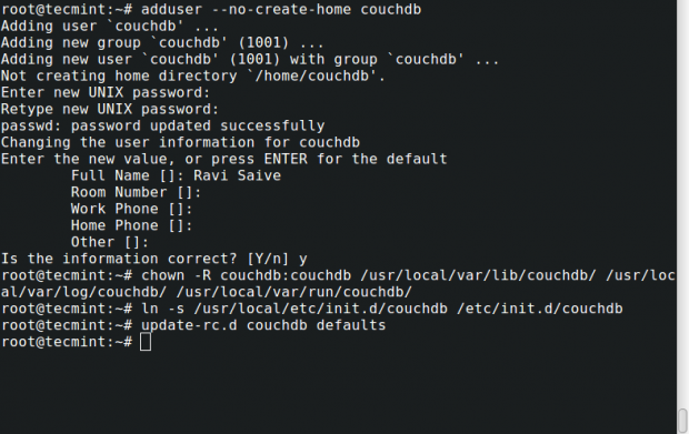 Setup CouchDB on Debian