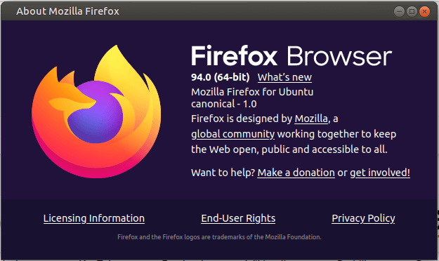 Check Firefox About