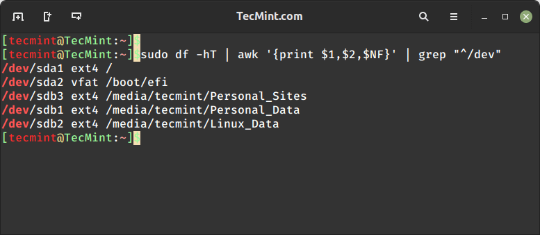 Find Linux File System Type