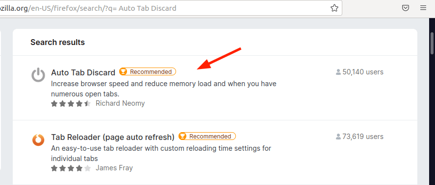 Firefox Auto Tab Discard