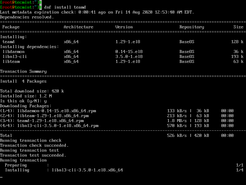 Install Teamd in CentOS