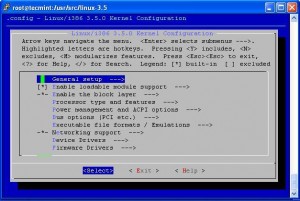 Kernel 3.5 Configuration Menu