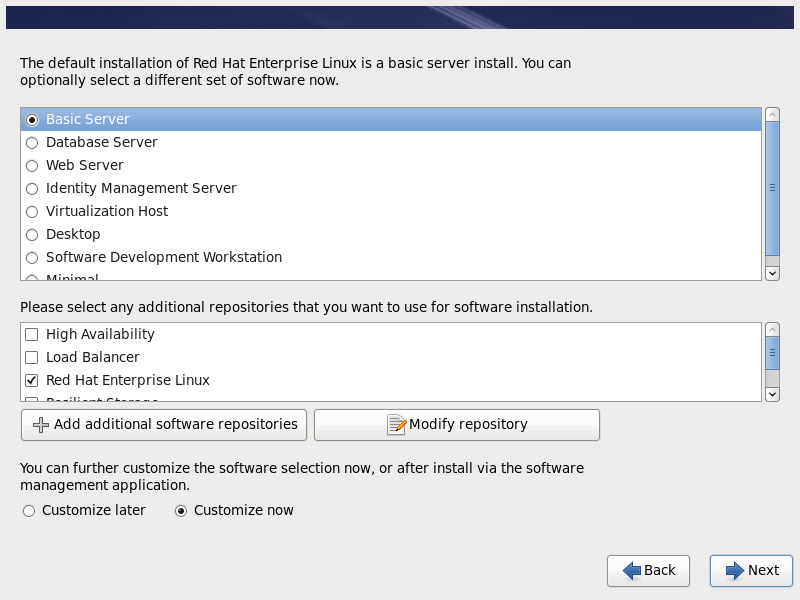 RHEL 6.10 Basic Server Install