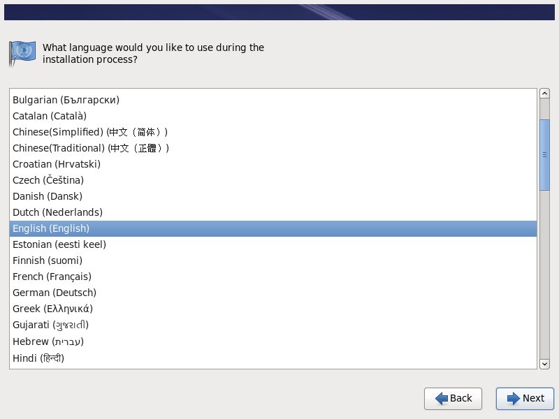 Select RHEL 6.10 Language