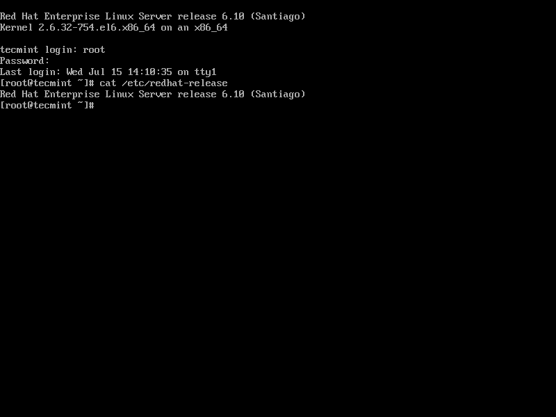 RHEL 6.10 Login