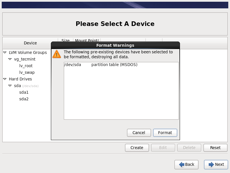 Format Partition Table