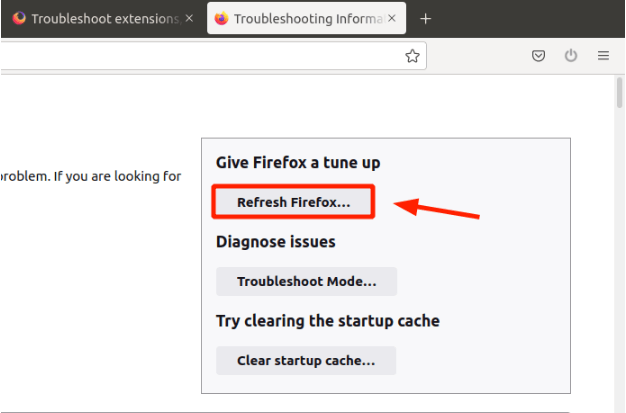 Refresh Firefox Browser