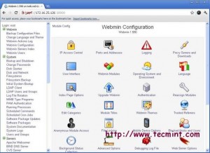 Webmin System Configuration