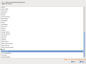 CentOS 6.3 Keyboard Selection