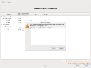 Fedora 17 Disk Format Warning