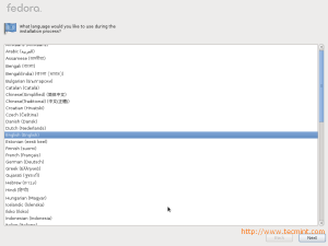 Fedora 17 Language Selection
