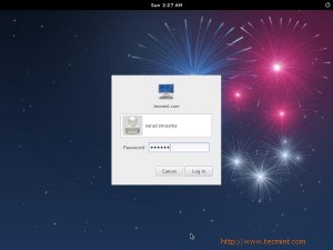 Fedora 17 Login Screen