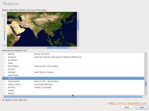 Fedora 17 Time Zone Setup