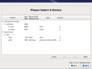 Choose RHEL 6 Filesystem type