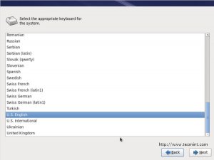 Select RHEL 6 Keyboard