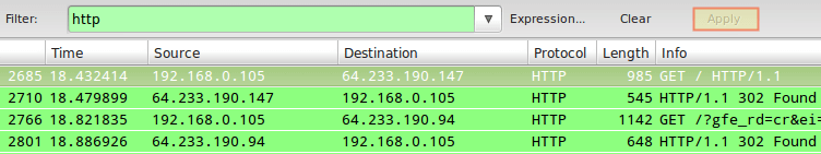 Inspect HTTP Network Traffic