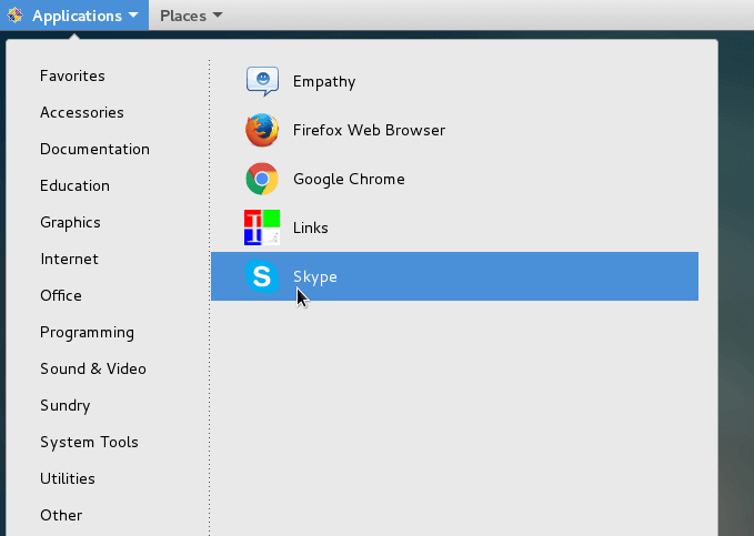 Launch Skype in CentOS