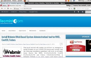 Browsing Opera Browser 12.00 in CentOS 6.3