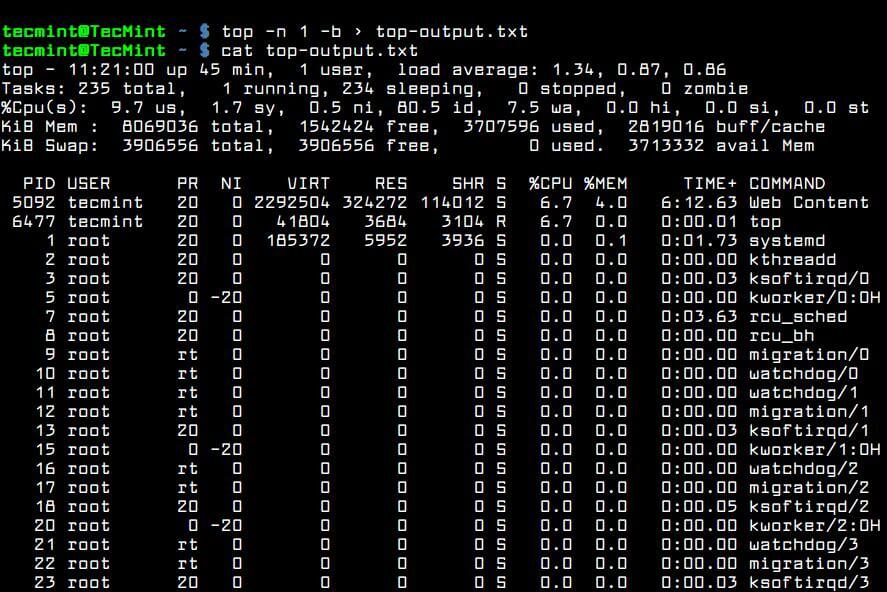 Top Command Save Results