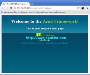 Zend Framework Welcome Screen
