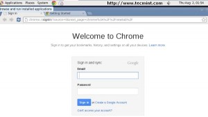 Google Chrome Welcome Screen