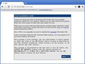 Cacti Installer Screen