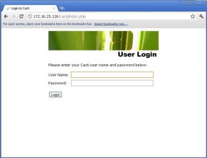 Cacti Login Screen